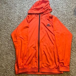 Orange adidas clima cool zip up jacket